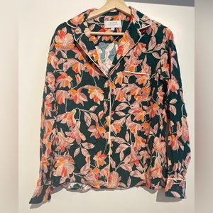 La Ligne  100% silk floral print top
